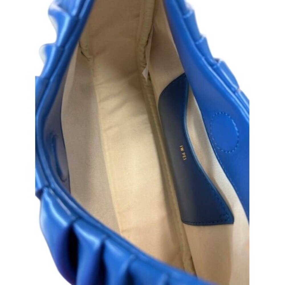 JW Pei Ruched Vegan Blue Leather Shoulder Bag‎ - Picture 3 of 3